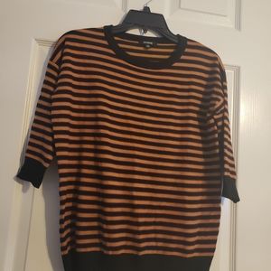 Premise Burgandy and Gold Striped Sweater Size XSMALL